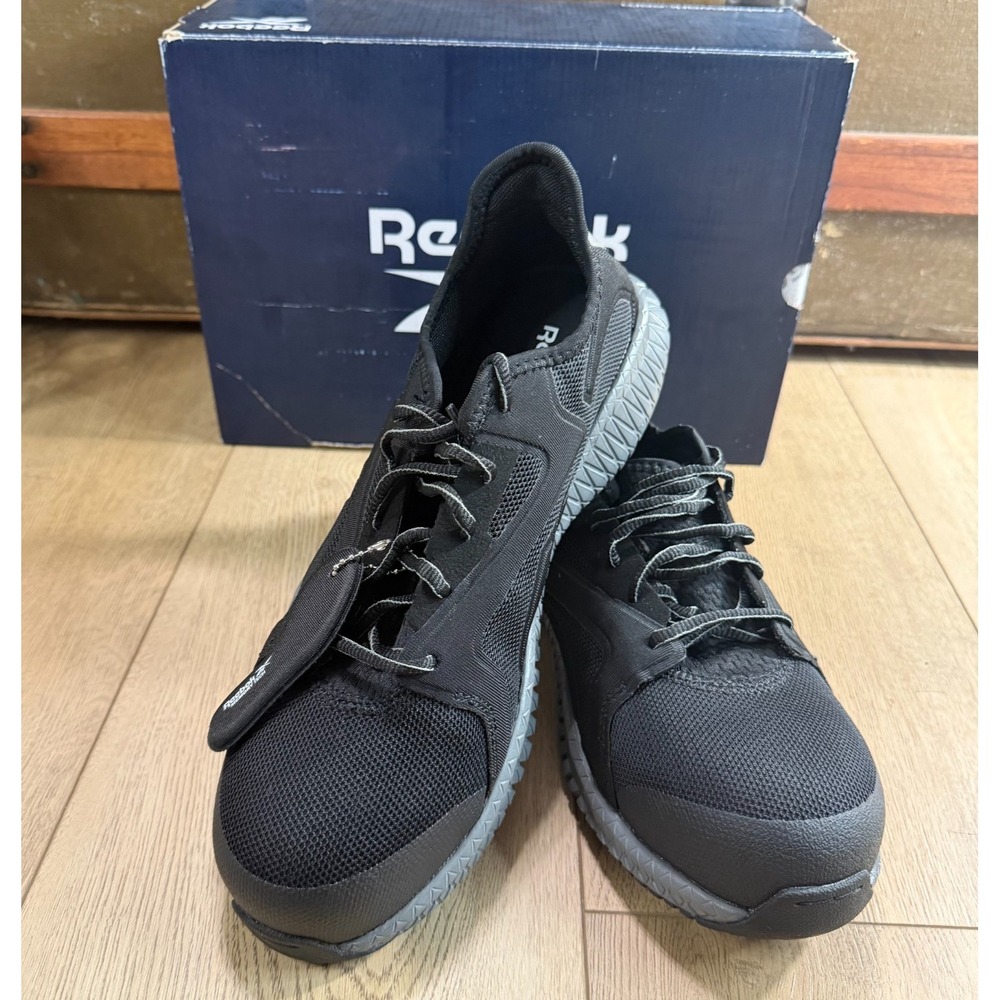 Reebok Flexagon 3.0 Work Shoes Men Size 7.5M Black Composite Safety Toe Sneaker